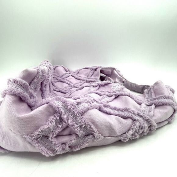 Urban Expressions Lavender Barbuda Cotton Fringe Hobo Bag NWOT - Picture 5 of 13